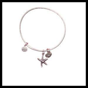 Alex and Ani‎ Silver Tone Starfish Bangle Charm Bracelet
